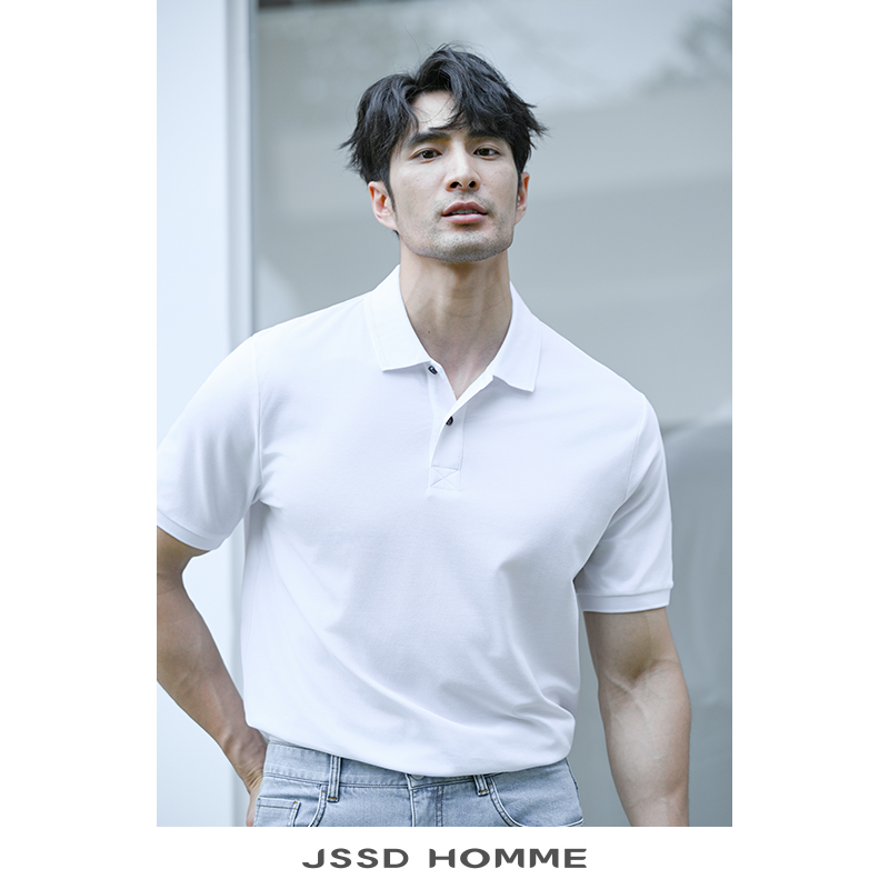 JSSD HOMME 2024夏季新款翻领短袖POLO衫男商务休闲通勤短袖男款 - 图2