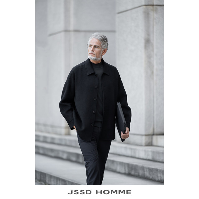 JSSDHOMME autumn and winter pure wool mid-length coat