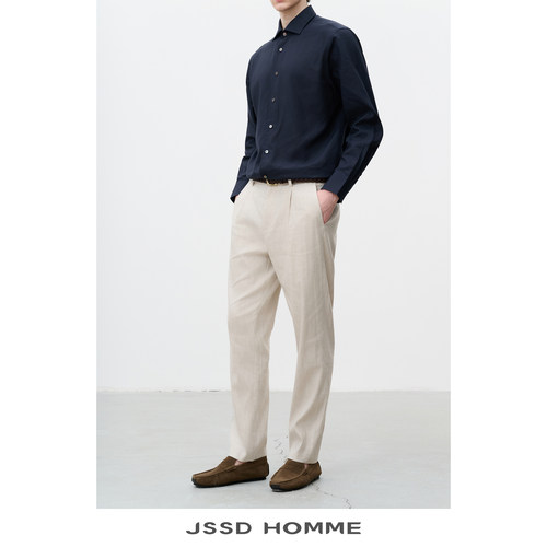 JSSD HOMME NEW MONEY 新老钱风迪木尔风男士亚麻休闲裤男长裤男 - 图0