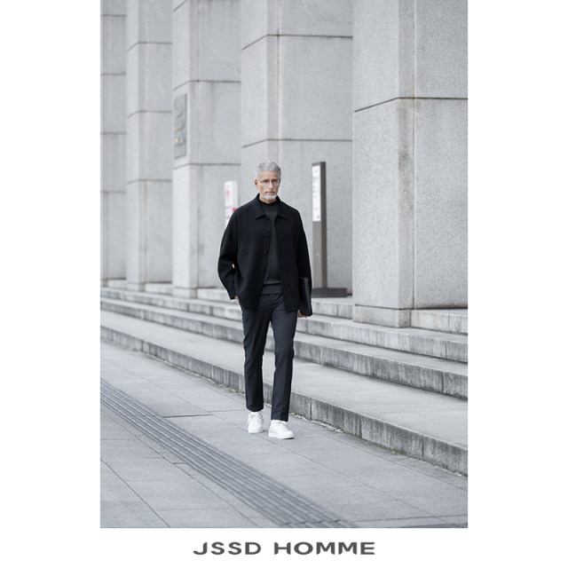 JSSDHOMME autumn and winter pure wool mid-length coat