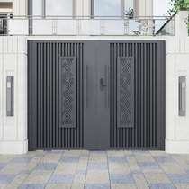 Aluminum Alloy Villa Courtyard Gate Iron Art Countryside Self Built House Gate Stainless electric single double open yard gate
