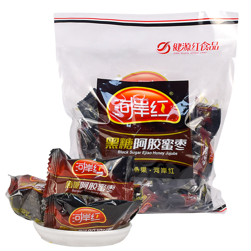 河岸红黑糖阿胶蜜枣1000g无核枣蜜饯果脯零食包粽子枣独立小包装,淘宝优惠券,粉丝福利购,淘宝优惠卷
