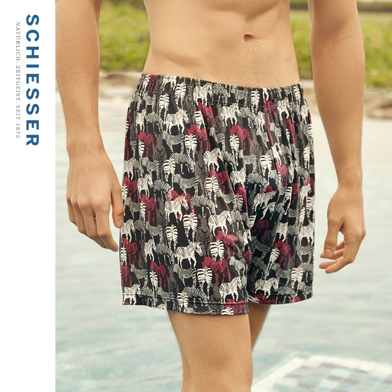 SCHIESSER舒雅25年新品男士锦纶冰丝亲肤透气家居短裤阿罗裤,淘宝优惠券,粉丝福利购,淘宝优惠卷