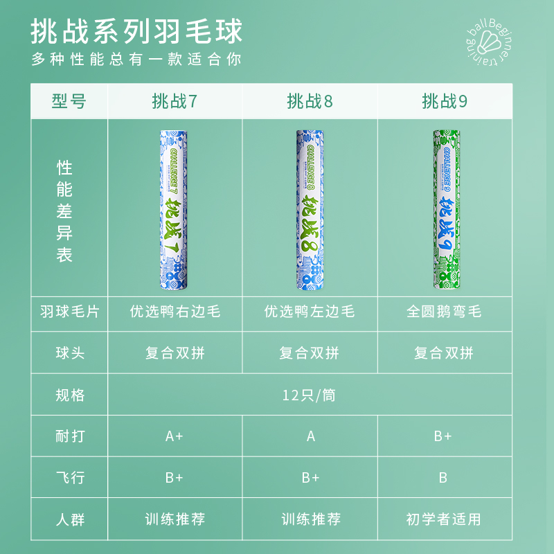 薰风旗舰店羽毛球12只装鸭毛挑战7初学者训练球熏风挑战9鹅毛羽球 - 图0