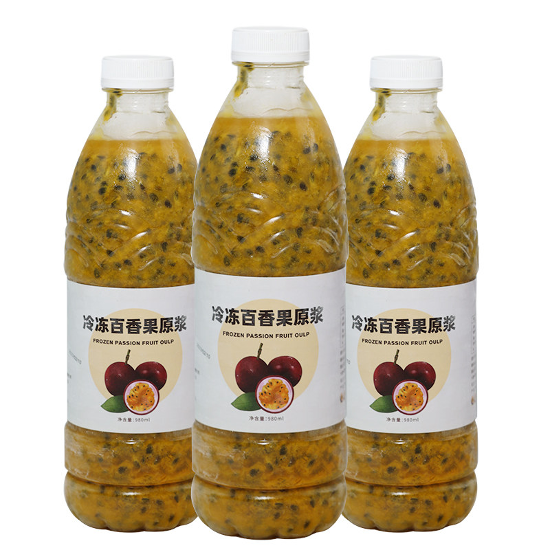 好艺元素冷冻百香果原浆980ml广西新鲜百香果酱奶茶果汁饮品原料_虎窝淘