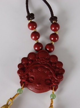 传承天然合香珠脸谱古法中药手串文玩合香珠0.8双流苏