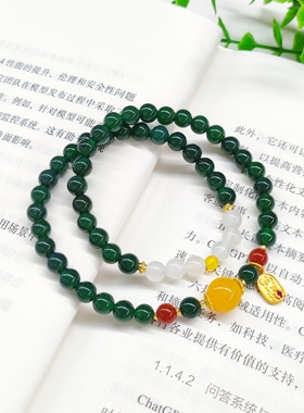 圆珠单圈手链女新中式简约设计南红手串饰品