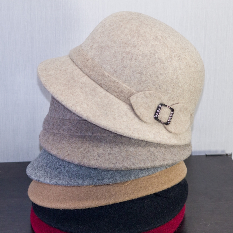 羊毛呢妈妈帽气质潮流中年女秋冬季韩版时尚洋气盆帽中老年人帽子 - 图1