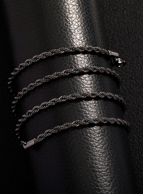 嘻哈素链28mm加粗加密不锈钢麻花