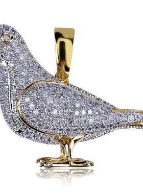 欧美爆款个性鸽子嘻哈男士吊坠饰