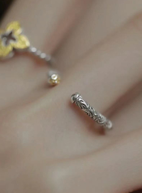 堂草花金箍棒开口戒指手镯