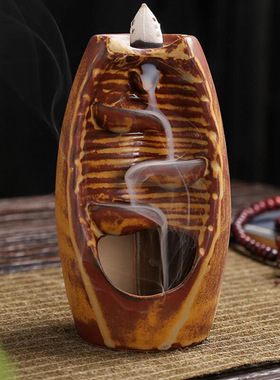 跨境陶瓷烟倒流香炉左右逢源大中小号倒流香薰炉家居摆件厂家批发