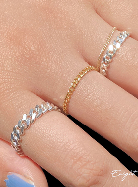 ins潮炸嘻哈古巴链冷淡风粗戒指