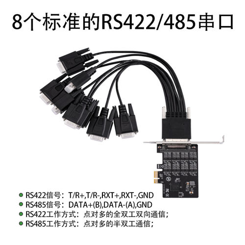 乐扩 工业级PCIE转RS422/485通讯多串口卡 8个COM端口 小机箱可用 - 图0