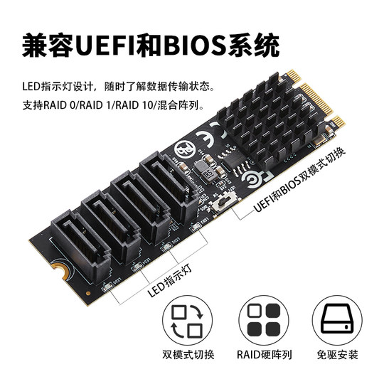 Lekuo four-port array card RAID10RAID1