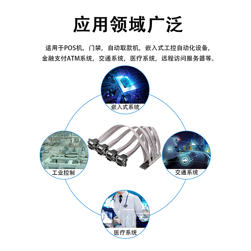 乐扩M.2转8口RS232串口卡B+M麒麟统信国产化com口国产化exar芯片-图0