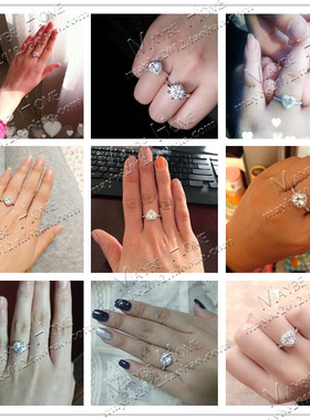 韩国饰品镀18k白金心形婚戒