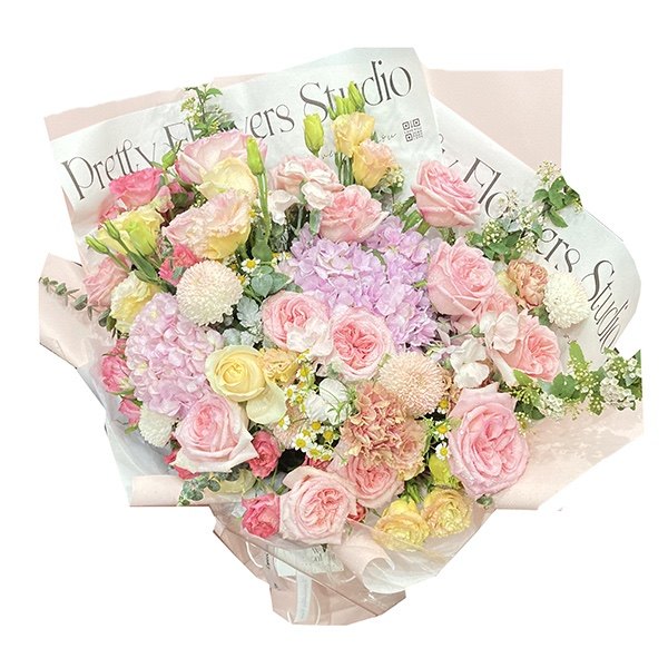 大气花束玫瑰绣球送男女领导礼物高档高端鲜花同城配送深圳上海