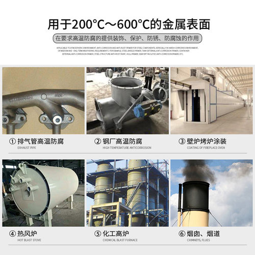 上工牌锅炉烟囱耐高温耐热漆暖气片专用防锈防腐漆银粉油漆有机硅 - 图0