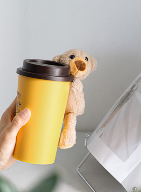 咖啡杯公仔毛绒卡通情侣磨术贴