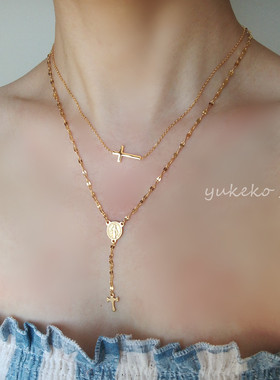 洗澡不用摘18K金色简约日系颈链