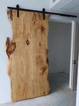 Solid Wood Barn Door Bedroom Pushing Ramen Room Door Solid Wood Door Indoor Door Natural Side Moving Door Custom Doorman Door