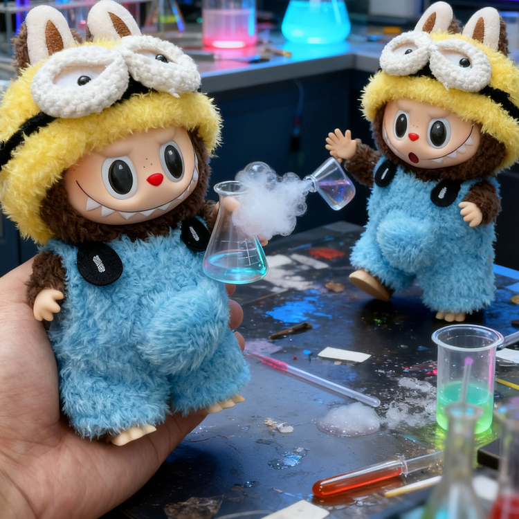 拉布布一三代娃衣搪胶17cm衣服labubu礼物套装马卡龙小黄人服装 - 图0