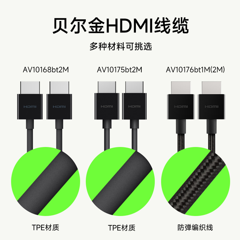 Belkin贝尔金 HDMI 2.0 60HZ超高清4K投影仪投屏线 2米 - 图3