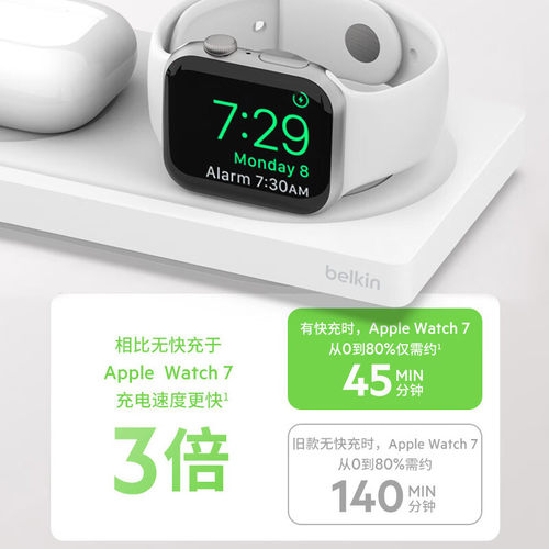 belkin贝尔金三合一适用于iPhone17promax苹果16/Air magsafe无线磁吸充电器apple watch S9 Ultra快充平板 - 图2