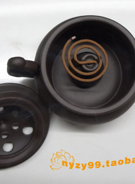 栖真安福陶瓷香炉  紫砂香炉 香道用品  盘香炉 线香炉