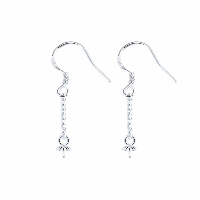 整套925纯银耳钩链珍珠托银饰耳饰配件防过敏压扁钩链圈耳坠耳环,淘宝优惠券,粉丝福利购,淘宝优惠卷