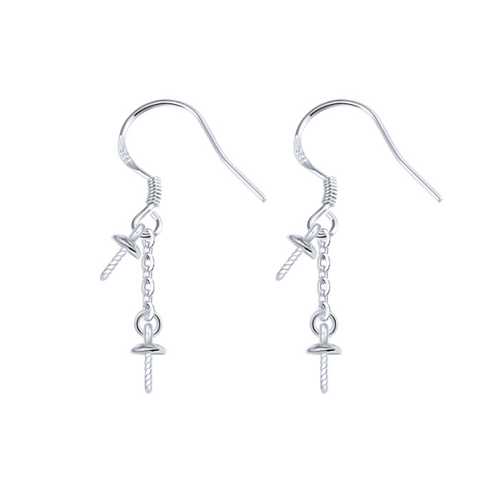 整套925纯银耳钩链珍珠托银饰耳饰配件防过敏压扁钩链圈耳坠耳环,淘宝优惠券,粉丝福利购,淘宝优惠卷