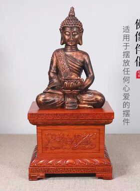 佛底座高端实木雕正方菩萨财神