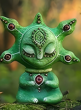 设计科幻3d可爱个性潮流跨境新款 外星生物幻想外星人树脂摆件