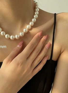 非金属仿水晶项链 倪妮同款全珠链轻奢时尚气质