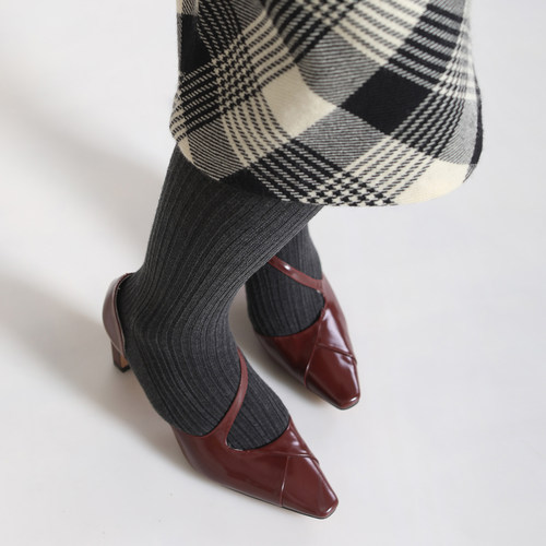 精细羊毛 秋冬薄绒加厚保暖 秋冬连裤袜打底袜女花纹直角跟无压力 - 图3