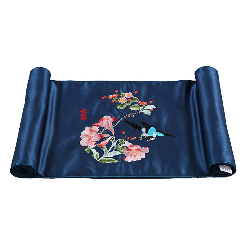 优质人气中式简约花鸟刺绣绸缎桌旗餐垫抱枕靠垫椅垫床旗包邮流苏,淘宝优惠券,粉丝福利购,淘宝优惠卷