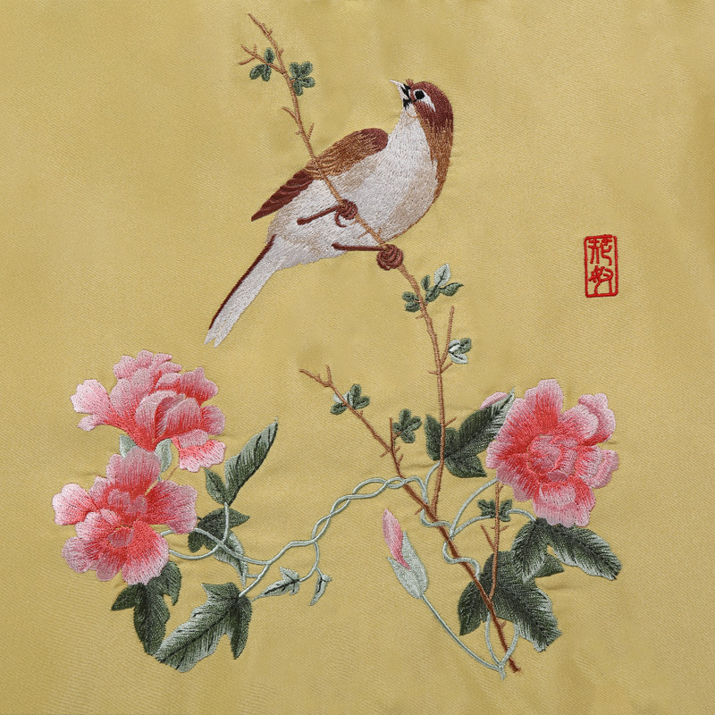 优质人气中式简约花鸟刺绣绸缎桌旗餐垫抱枕靠垫椅垫床旗包邮流苏,淘宝优惠券,粉丝福利购,淘宝优惠卷