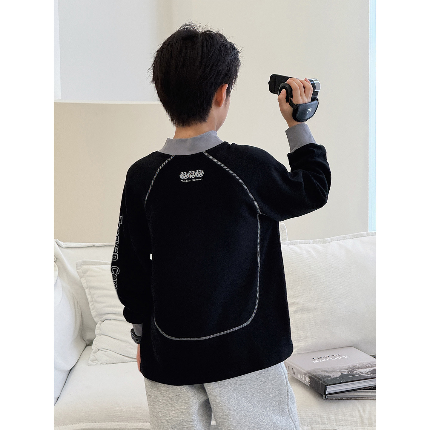 男童长袖T恤2025冬装新款自制儿童德绒上衣保暖男孩内搭儿童打底,淘宝优惠券,粉丝福利购,淘宝优惠卷