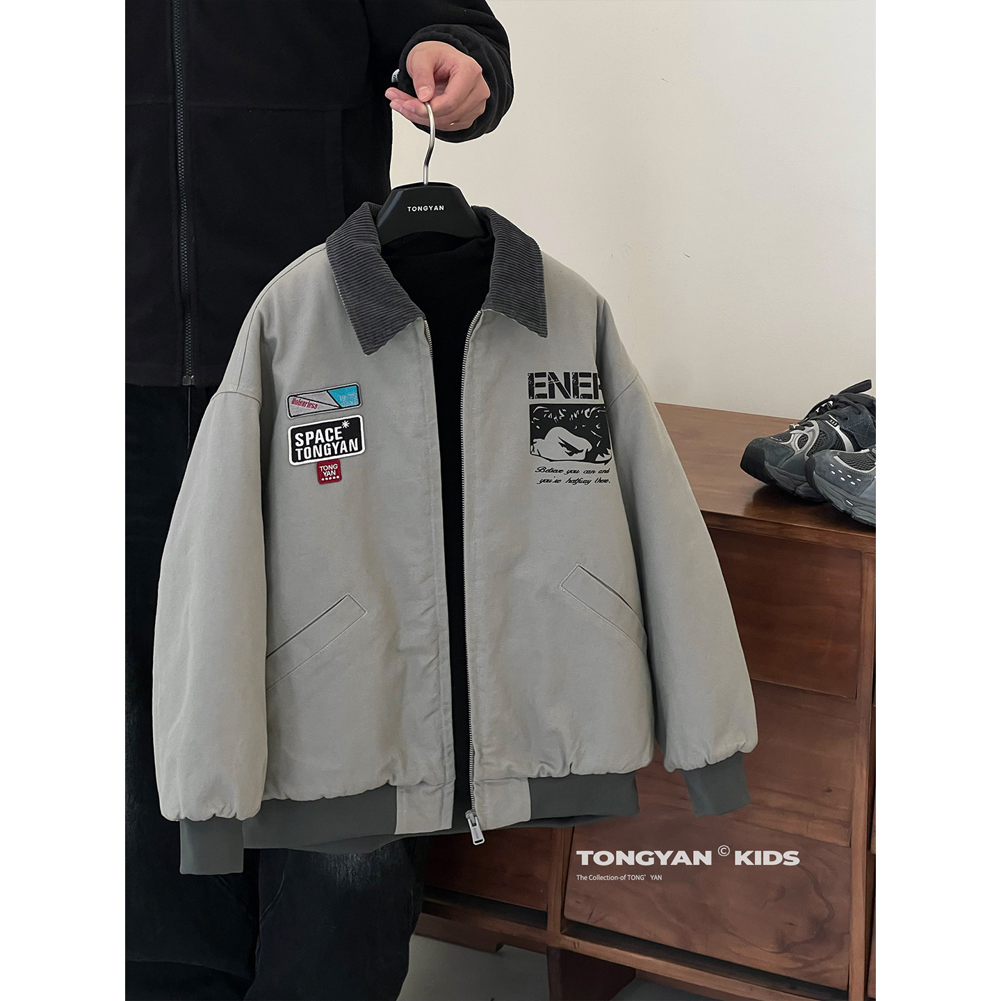 男童加绒外套2025冬装新款儿童工装上衣帅气中大童翻领男孩夹克潮,淘宝优惠券,粉丝福利购,淘宝优惠卷