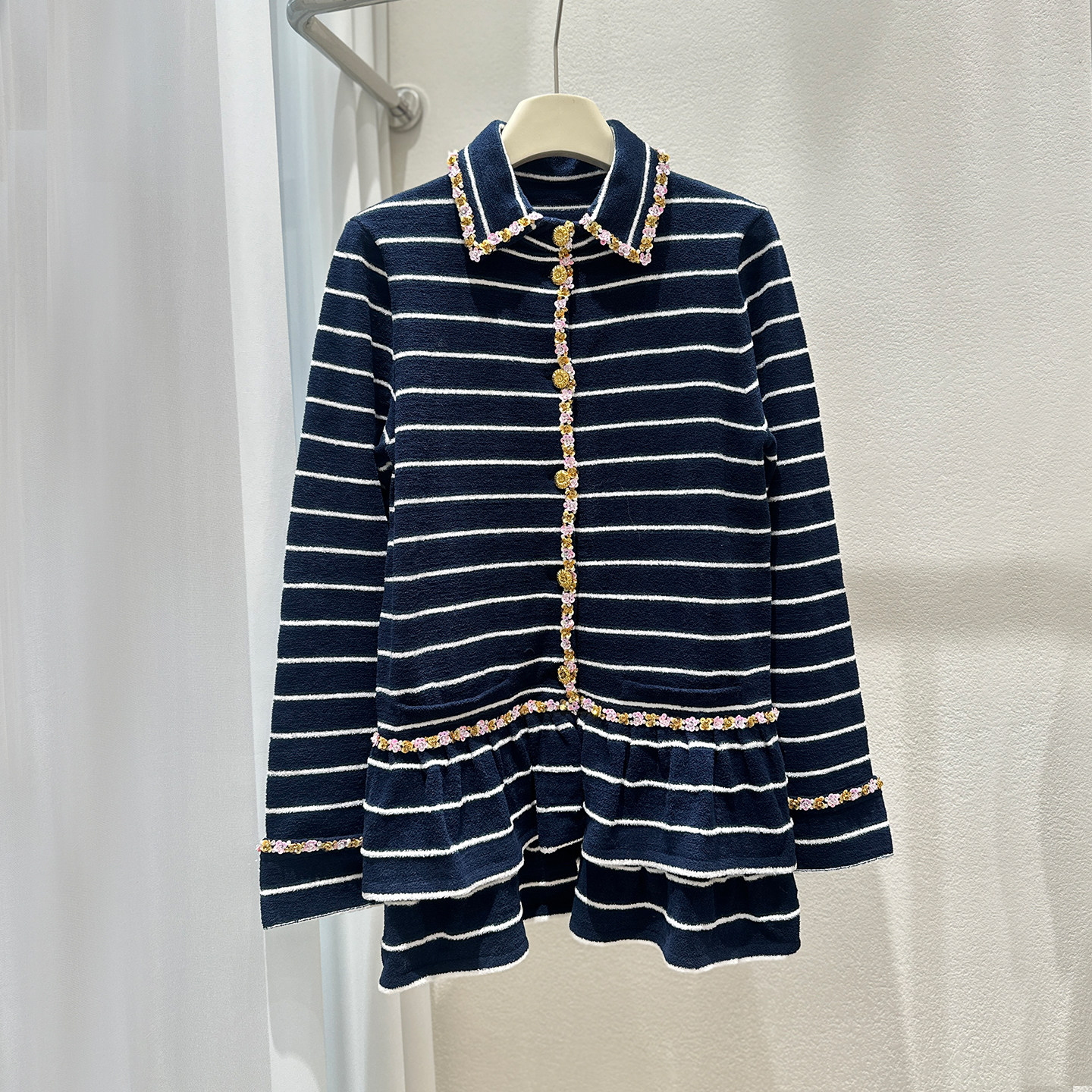 「不费力显贵穿搭」高级感重工亮片气质名媛条纹撞色针织衫女裤子,淘宝优惠券,粉丝福利购,淘宝优惠卷