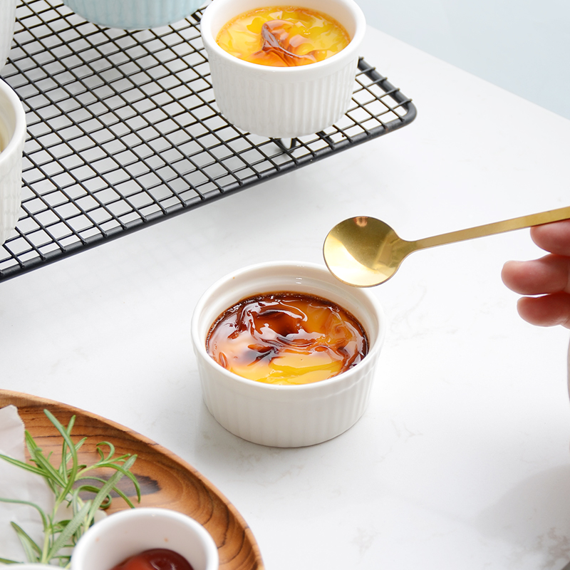 创意厨房餐具纯白陶瓷布丁碗烤碗烘焙碗布丁杯烤盅蛋糕甜品雪糕碗-图2