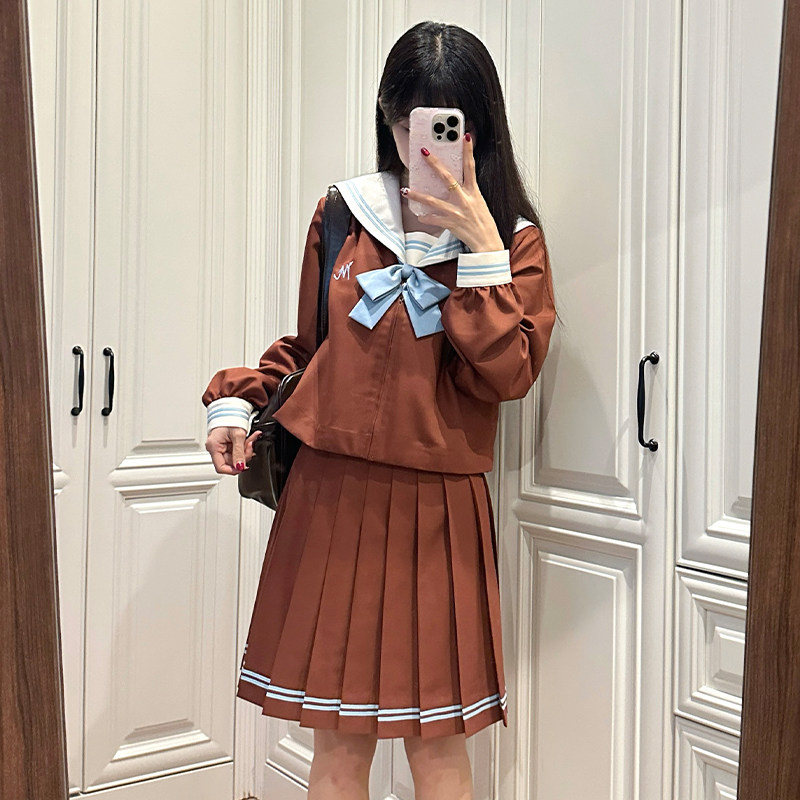 中牌制服馆 绾绾 水手服原创学生校服jk制服百褶裙两件套套装,淘宝优惠券,粉丝福利购,淘宝优惠卷