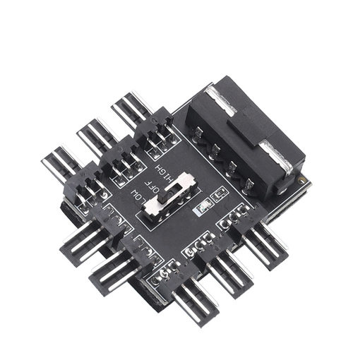 电脑机箱风扇集线器HUB4线3针4pin控制器多路PWM调速器温控3pin - 图1
