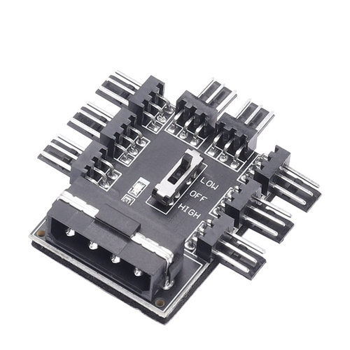 电脑机箱风扇集线器HUB4线3针4pin控制器多路PWM调速器温控3pin - 图2
