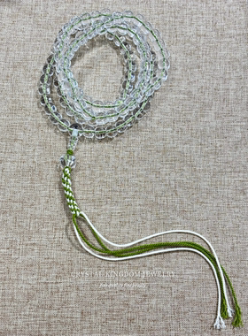 正品净体天然白水晶老型珠直切108颗佛珠手持文玩首饰手串女礼物