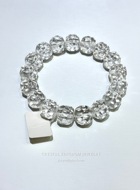 天然净体白水晶菠萝珠手串手链情侣首饰文玩diy串珠长辈首饰礼物