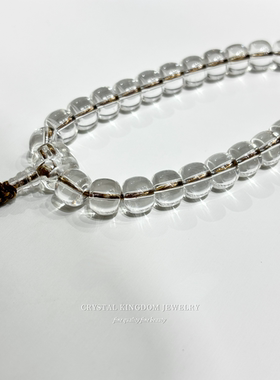 天然白水晶老型珠直切手持念珠文玩手串手链情侣长辈流行礼物