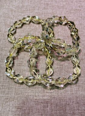 天然柠檬黄水晶随型切面手链diy原创文玩首饰配珠串珠情侣礼物