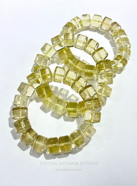 天然柠檬黄手串柠檬晶车轮药片手串招米米水晶可diy男士父亲礼物